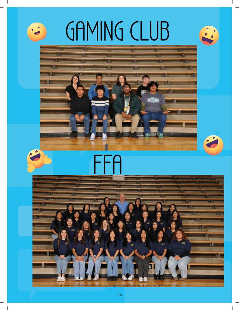 yearbook page with clubs