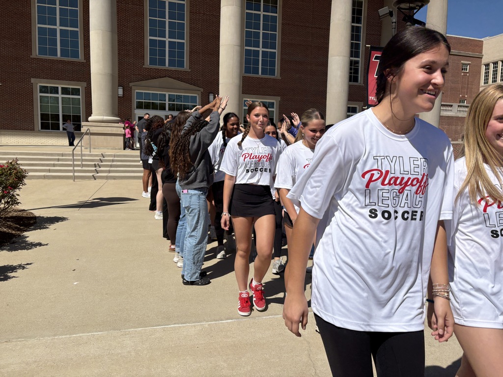 Tyler Legacy girls soccer at their send off for playoffs