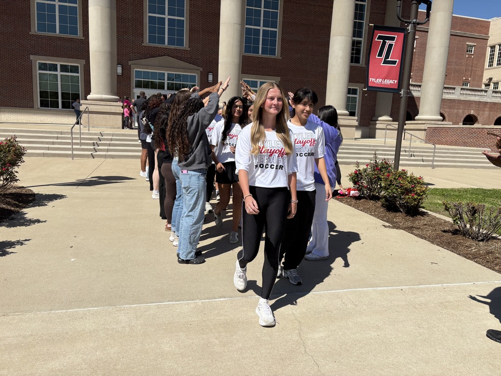 Tyler Legacy girls soccer at their send off for playoffs