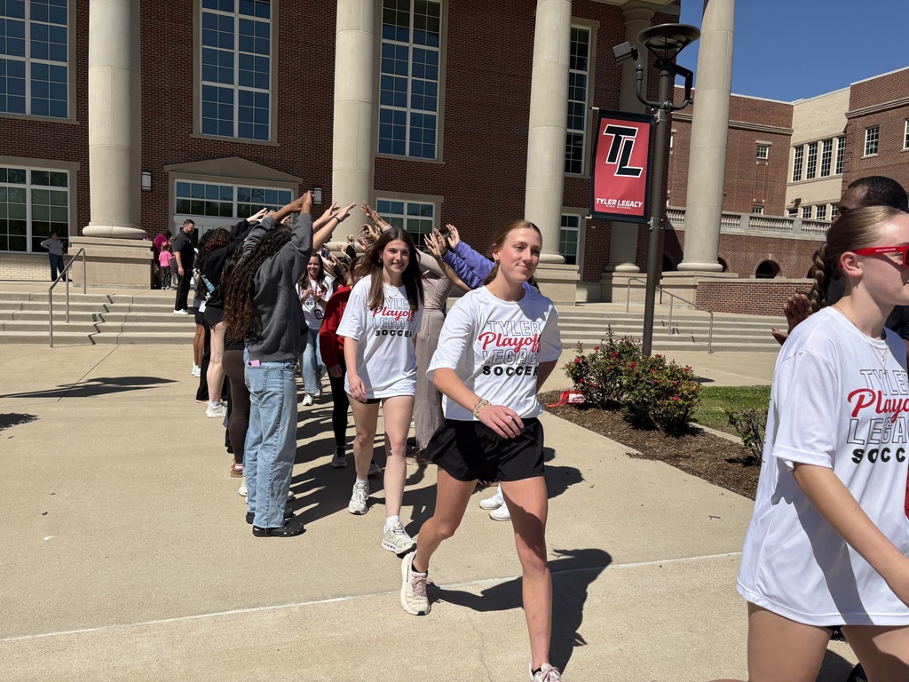 Tyler Legacy girls soccer at their send off for playoffs