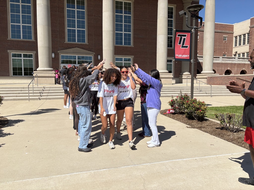 Tyler Legacy girls soccer at their send off for playoffs