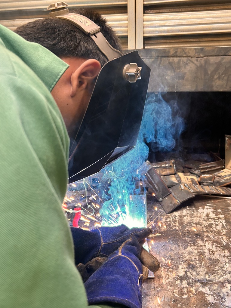 student welding