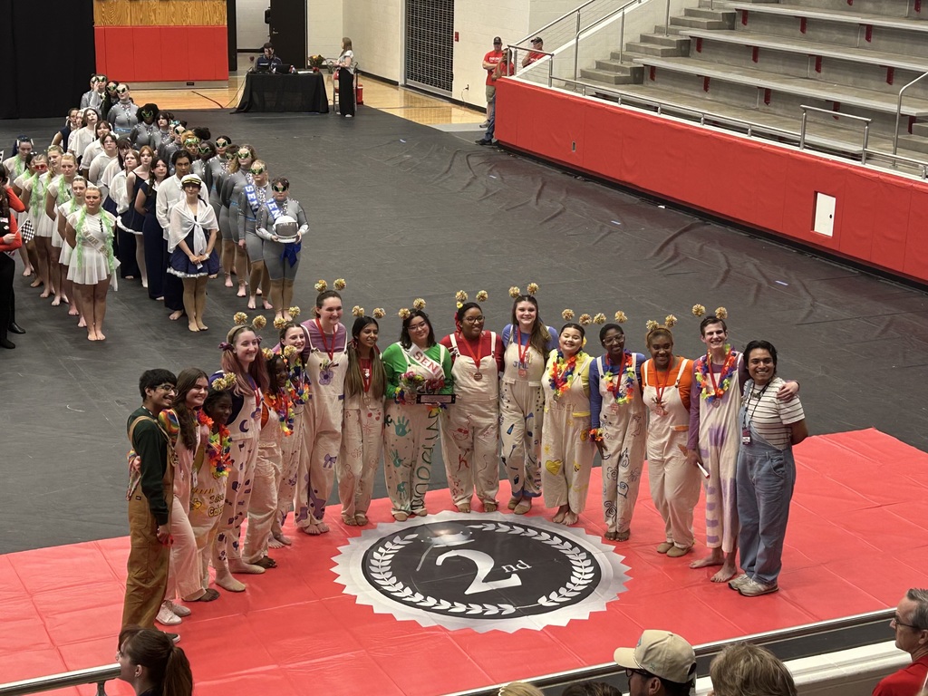 Tyler legacy Red color guard in the 2nd place podium 