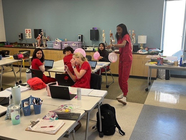 Tyler ISD Career & Technology Center students learning about reproductive system.