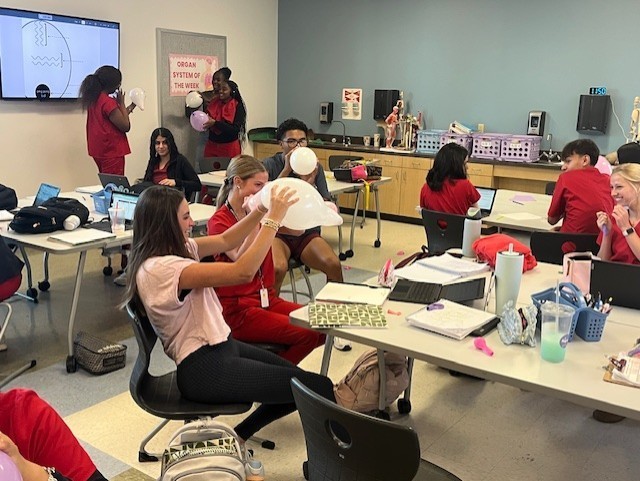 Tyler ISD Career & Technology Center students learning about reproductive system.