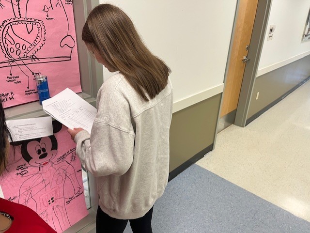 Tyler ISD Career & Technology Center students learning about the lymphatic system.