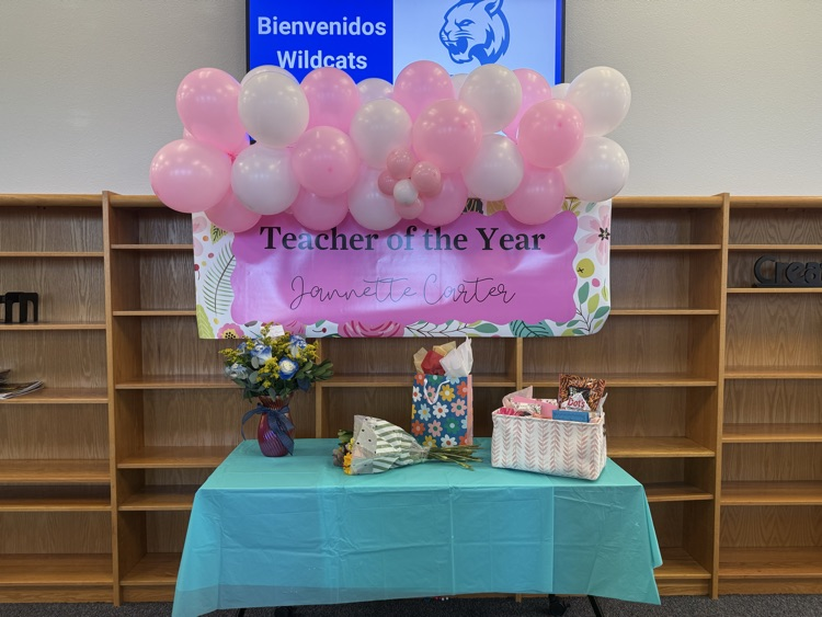 teacher of the year sign and gift 