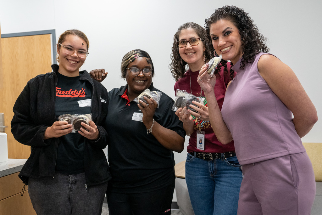 ECHS Principal and staff receive sweet treats from Freddy's Frozen Custard and Steakburgers!