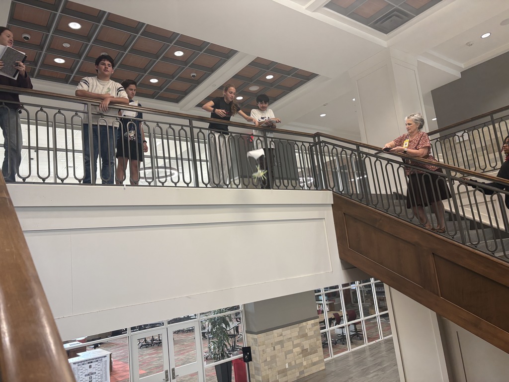 Mrs. McGough's class doing their egg drop challenge