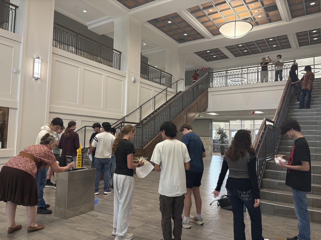 Mrs. McGough's class doing their egg drop challenge