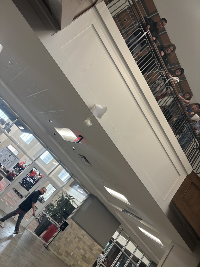 Mrs. McGough's class doing their egg drop challenge