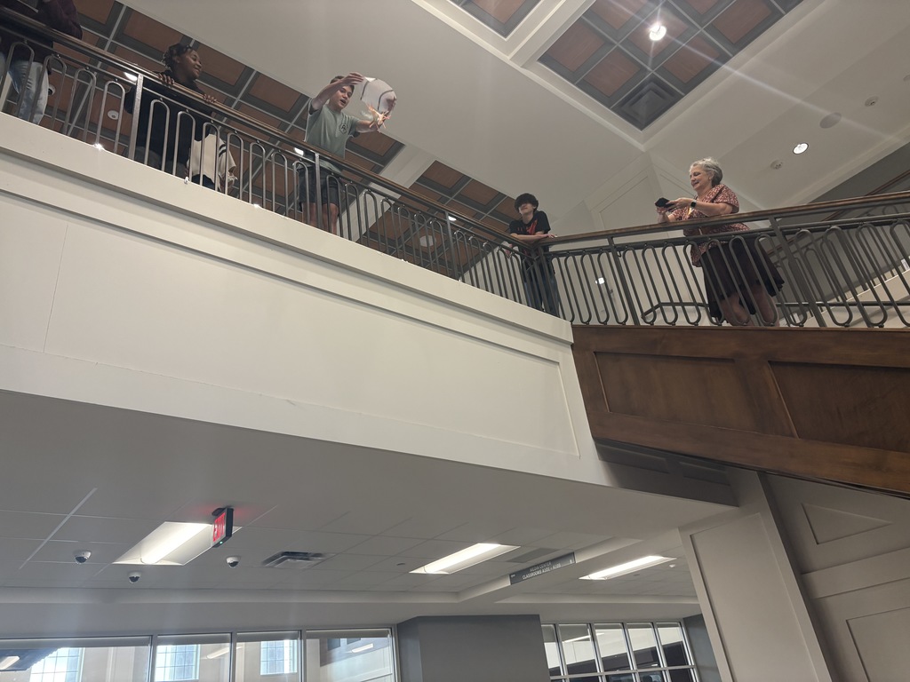 Mrs. McGough's class doing their egg drop challenge