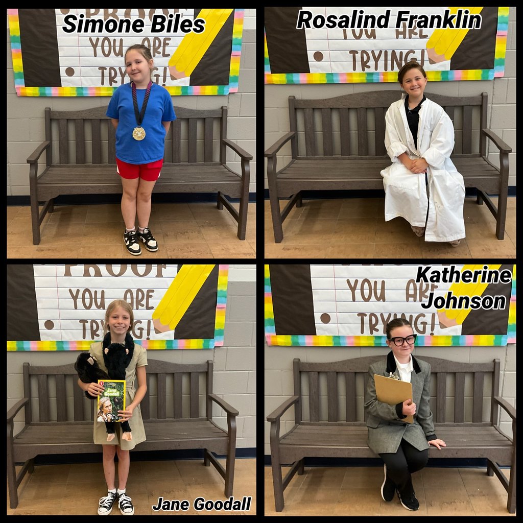 4th Graders dressing up and presenting for their Women's History Presentation.