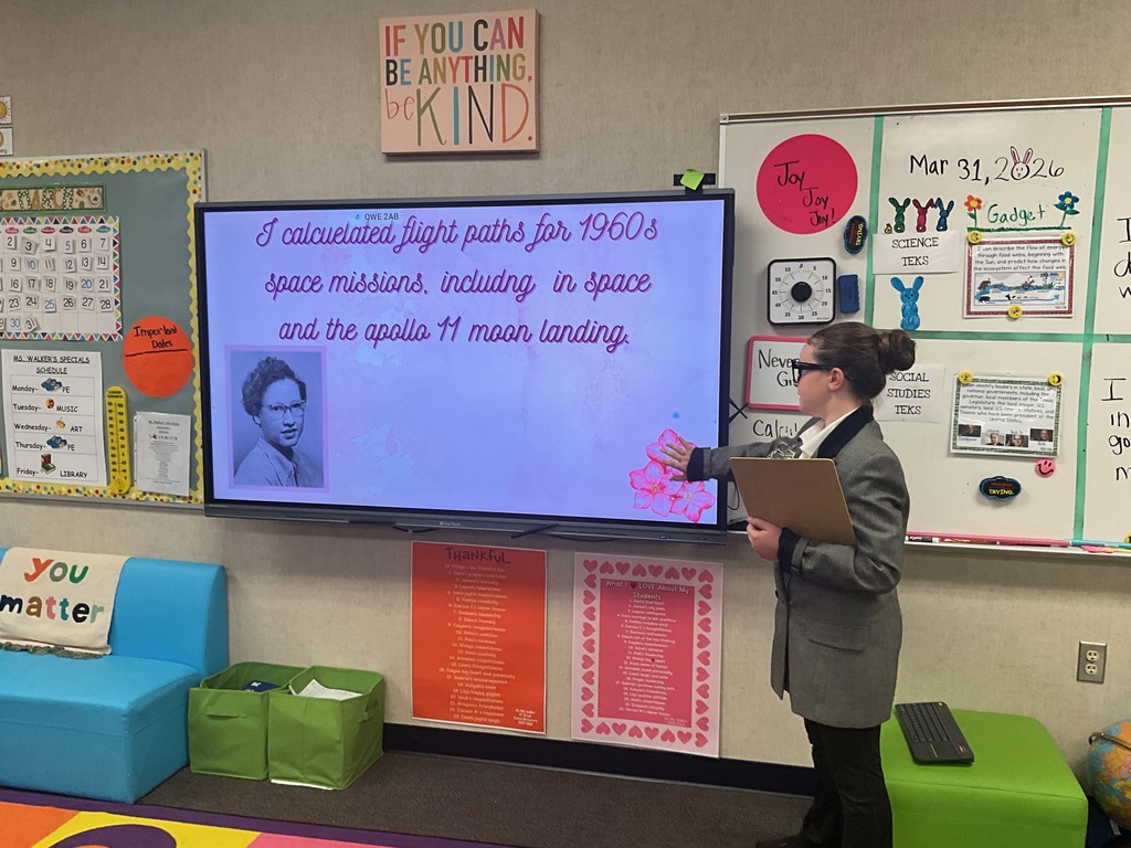 4th Graders dressing up and presenting for their Women's History Presentation.