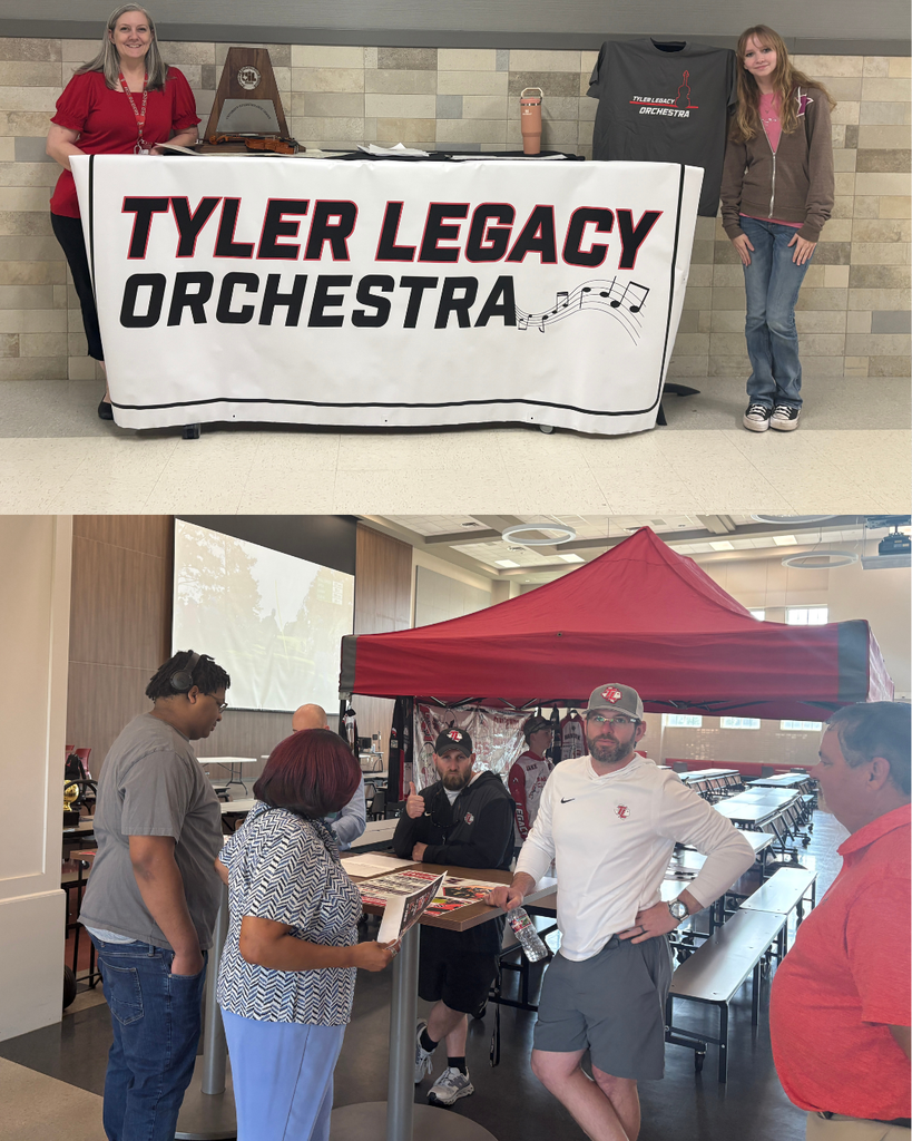 Tyler Legacy Orchestra and football team at 8th grade preview night