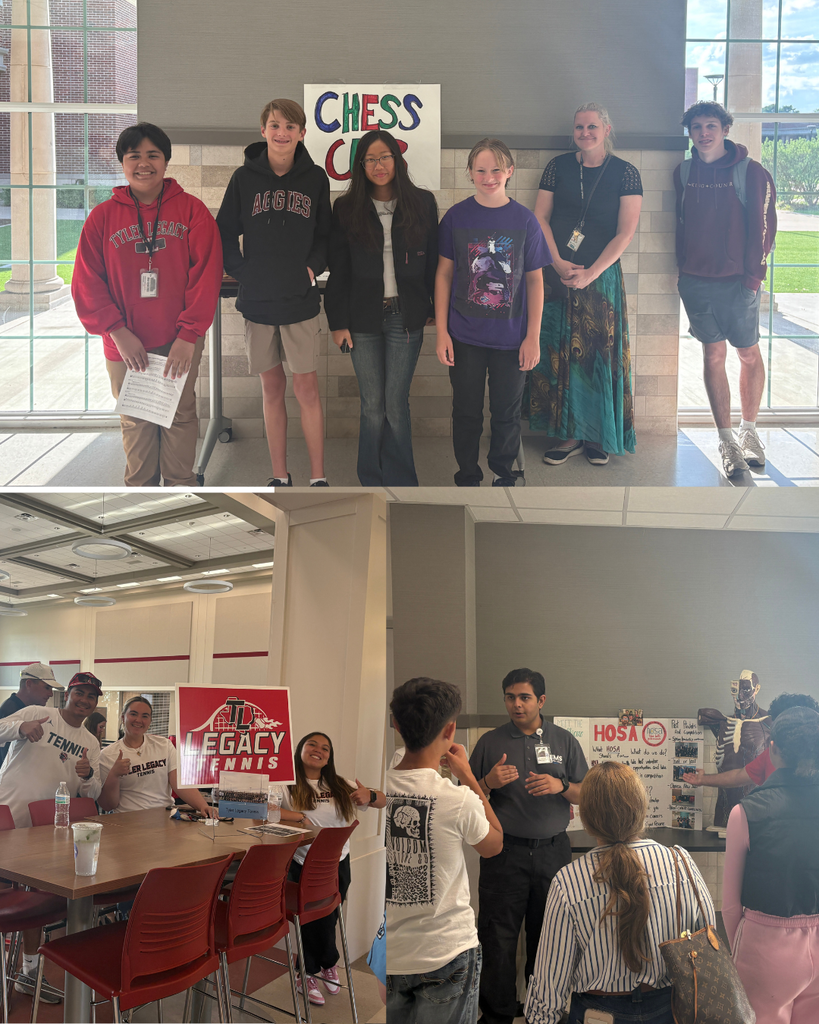 Tyler Legacy Chess club, Tennis, and HOSA at 8th grade preview night