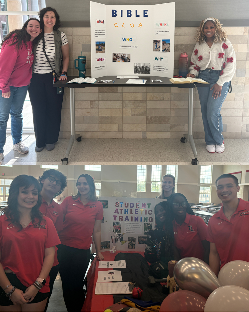 Tyler Legacy Bible Club and Athletic Trainers at 8th grade preview night