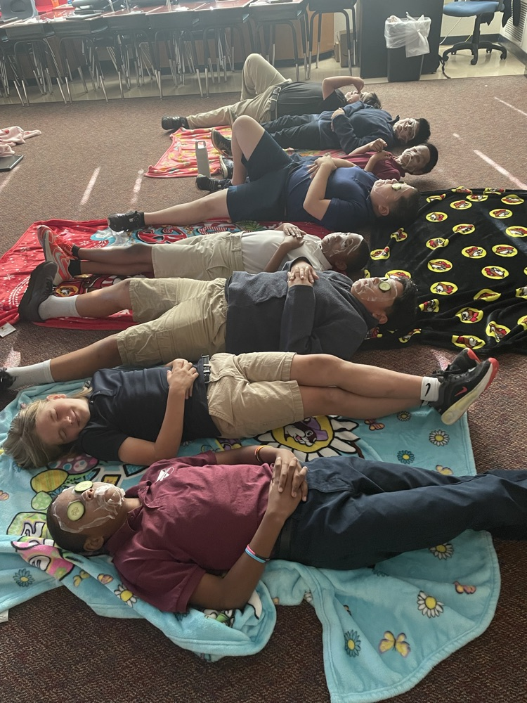 relaxing with cucumbers on kids eyes