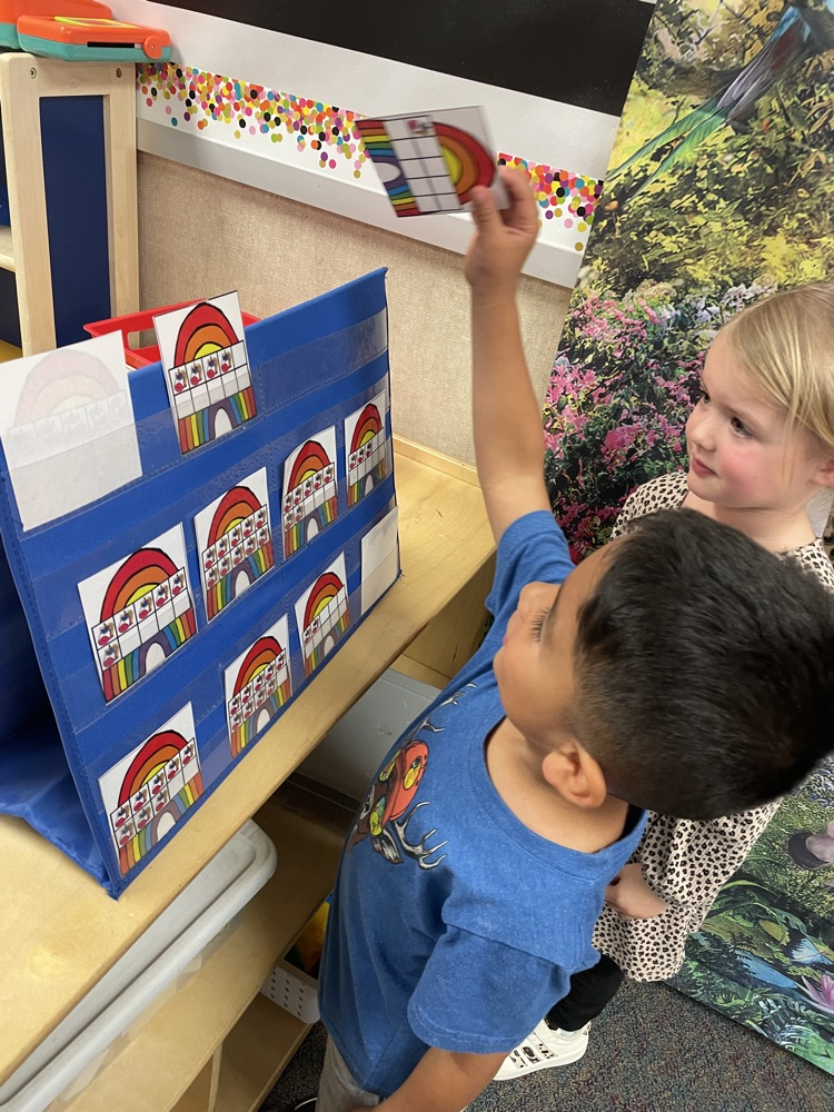 Kid doing a unicorn activity. 