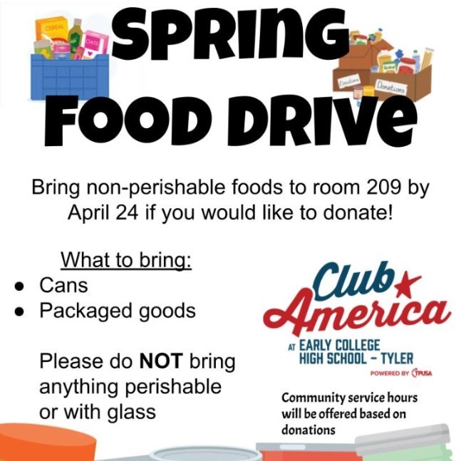 Club America is hosting a food drive at ECHS