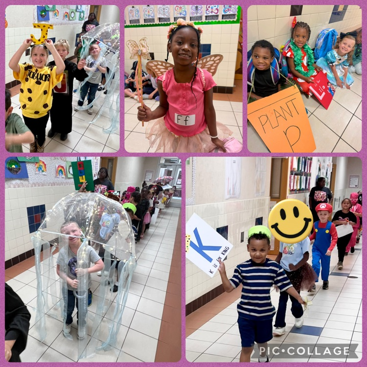 students parading during the alphabet parade 