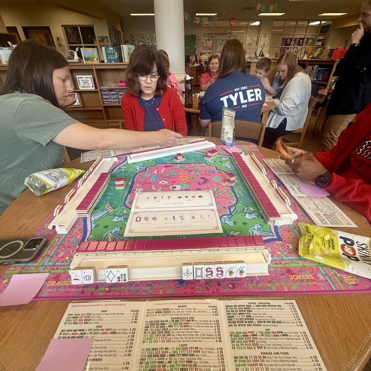 Teachers playing mah-jongg