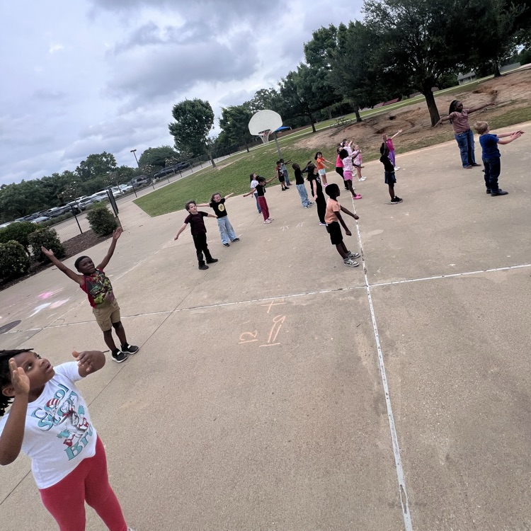 Students exercising on the playground