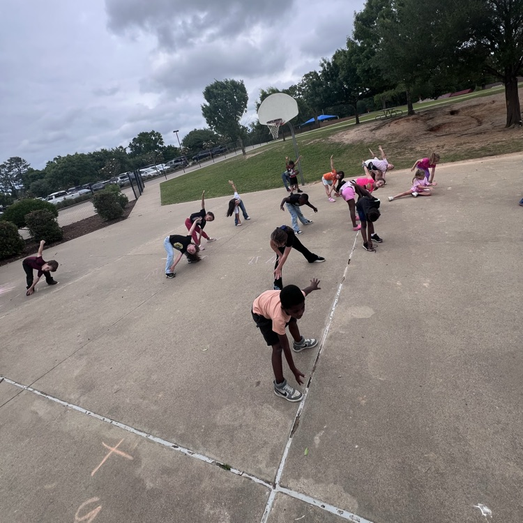 Students exercising on the playground