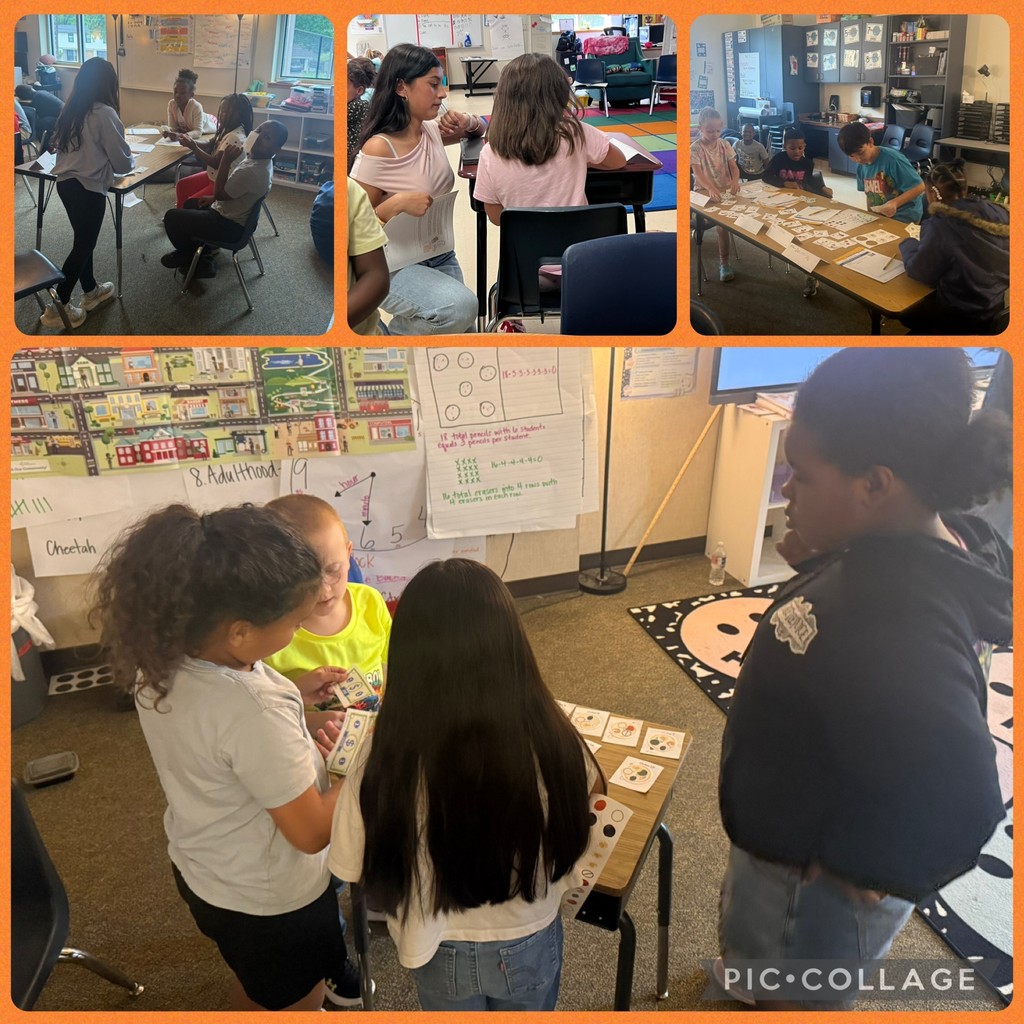 students aprticipating in junior achievement (JA in a Day) activities with classmates