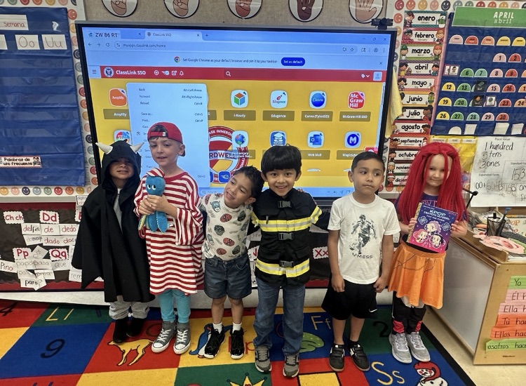 students dressed up as book characters