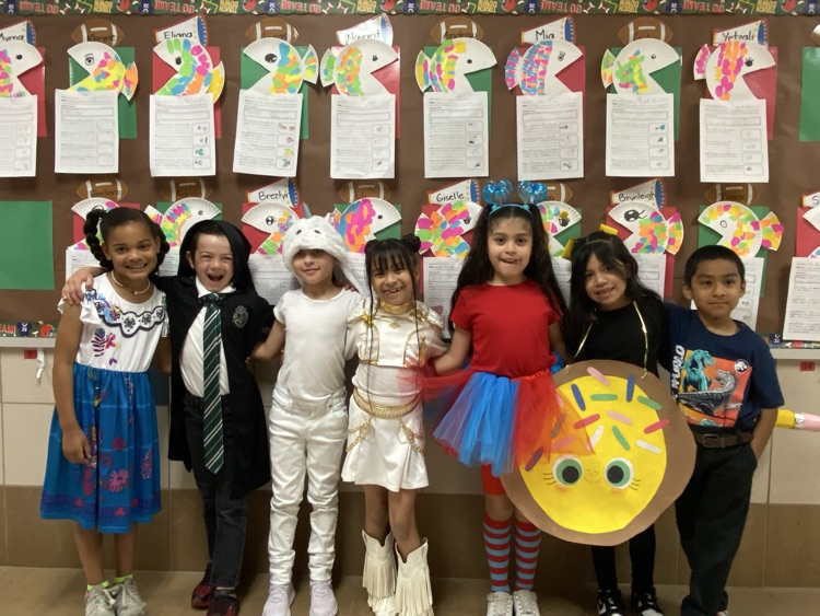 students dressed up as book characters