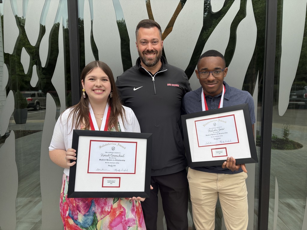 Tyler Legacy's Valedictorian, Salutatorian, and Mr. Sherman