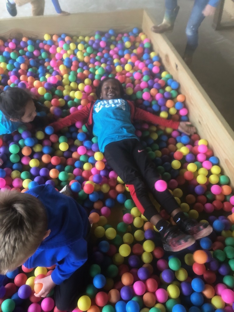Students playing in a ball pit.
