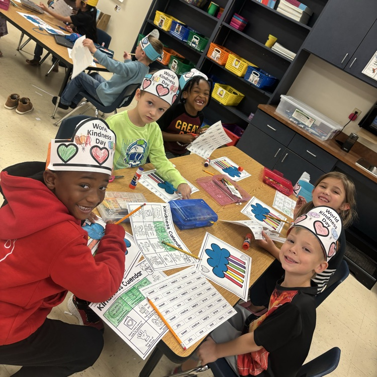 students wearing kindness hats