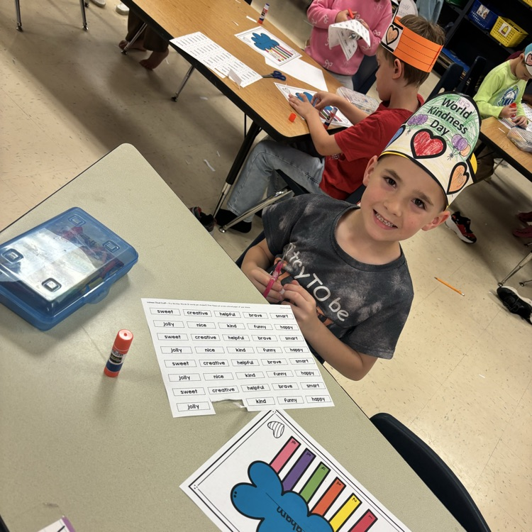 students wearing kindness hats