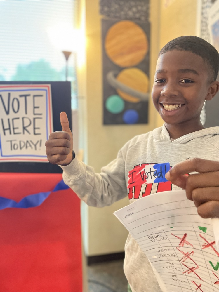 Students got to experience the democratic process by researching school initiatives and candidates then voting for who best aligned with them!