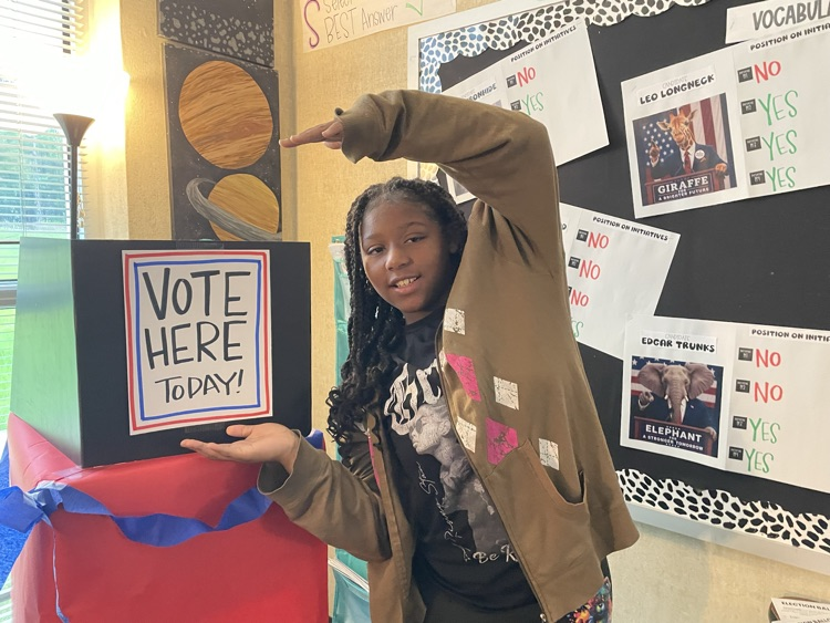 Students got to experience the democratic process by researching school initiatives and candidates then voting for who best aligned with them!