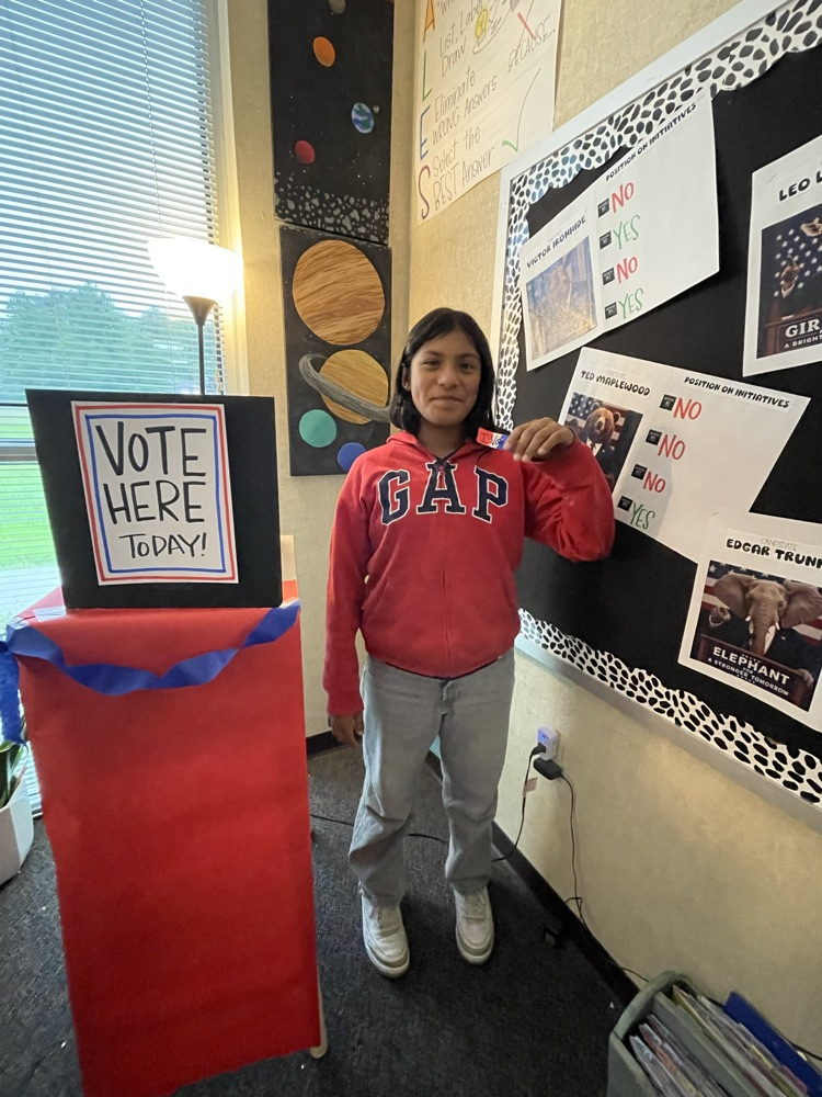 Students got to experience the democratic process by researching school initiatives and candidates then voting for who best aligned with them!
