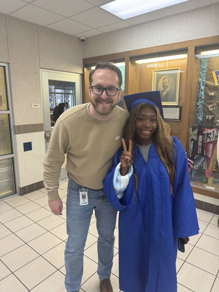 Mr Harbour with former student from Tyler High School during Grad Walks