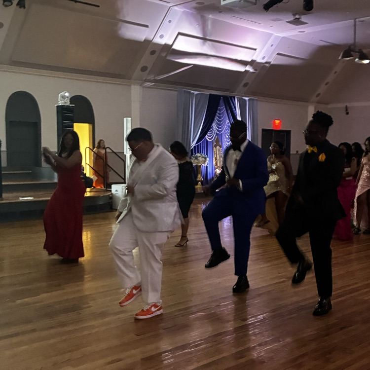 students dancing