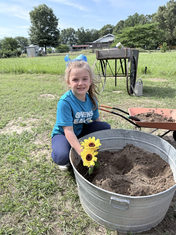 Kids on a field trip learning about plants and exploring in the soil