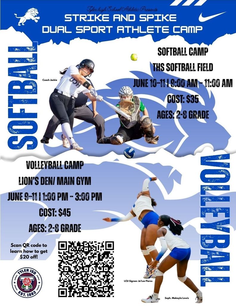 Softball and Volleyball Camp Flyer