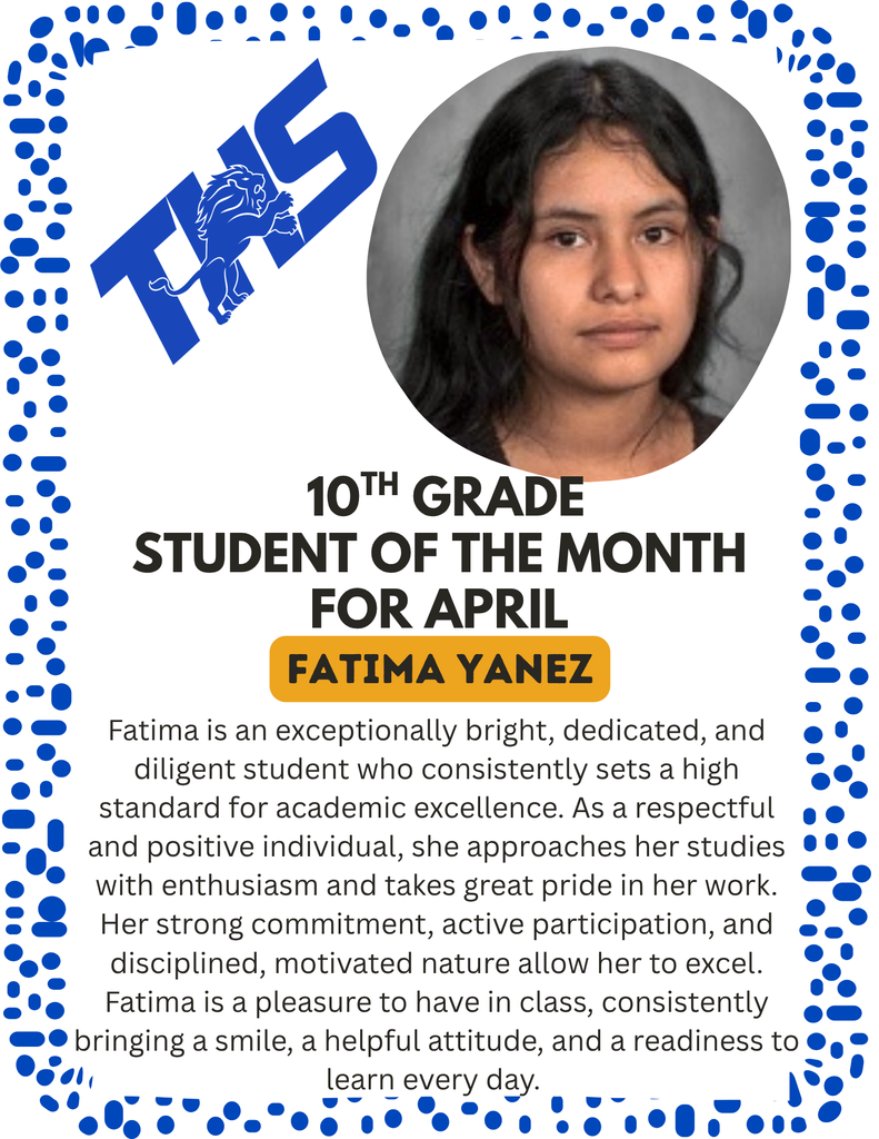 10th grade Student of the Month