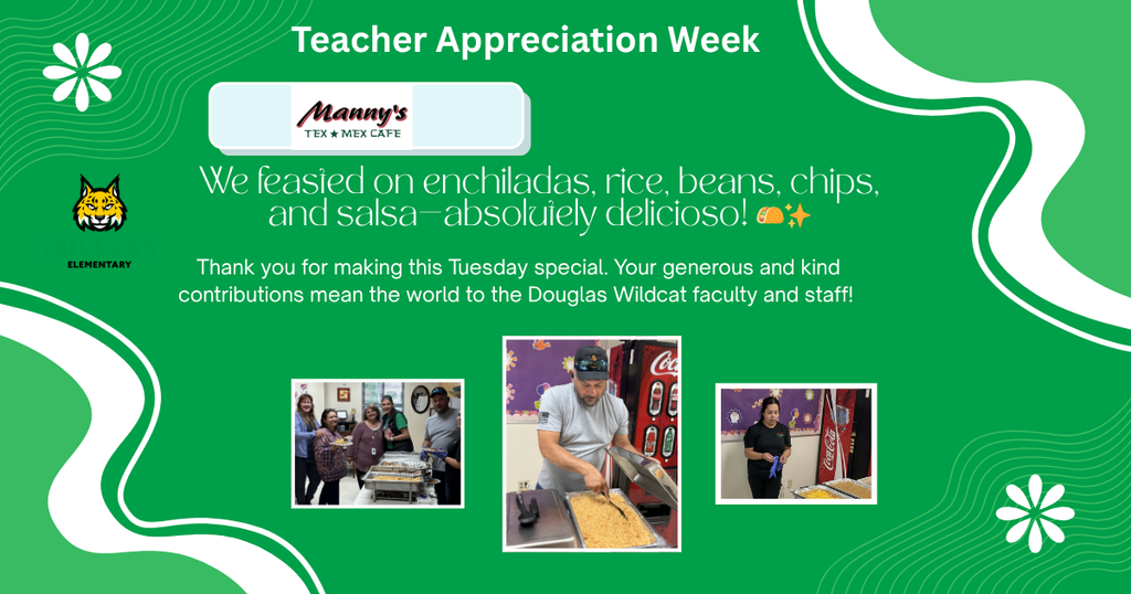 Thank you Manny's Restaurant for you generous luncheon for our Douglas Staff.