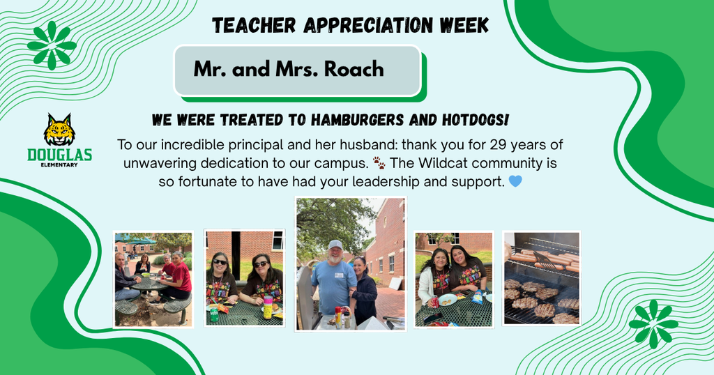 Thank you Mr. and Mrs Roach for you support and dedication for the last 29 years.