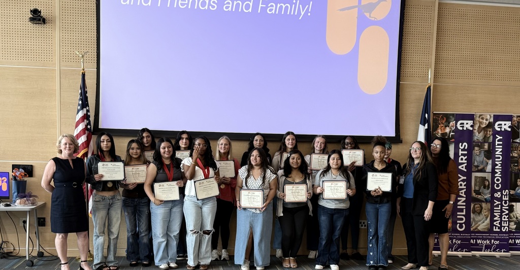 Picture of teacher and a students who successfully completed the State of Texas Community Health Worker course,  in collaboration with UT Tyler Center for Rural and Community Health. 