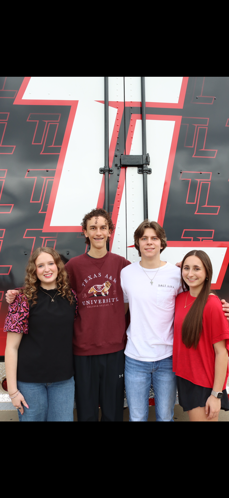 Congratulations to the 2026-2027 Red Raider Band Drum Majors!   From left to right: Emory Drake, Chandler Howard, Everett Kulaga, and Vanessa Luker.