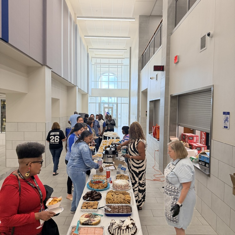 people in serving line