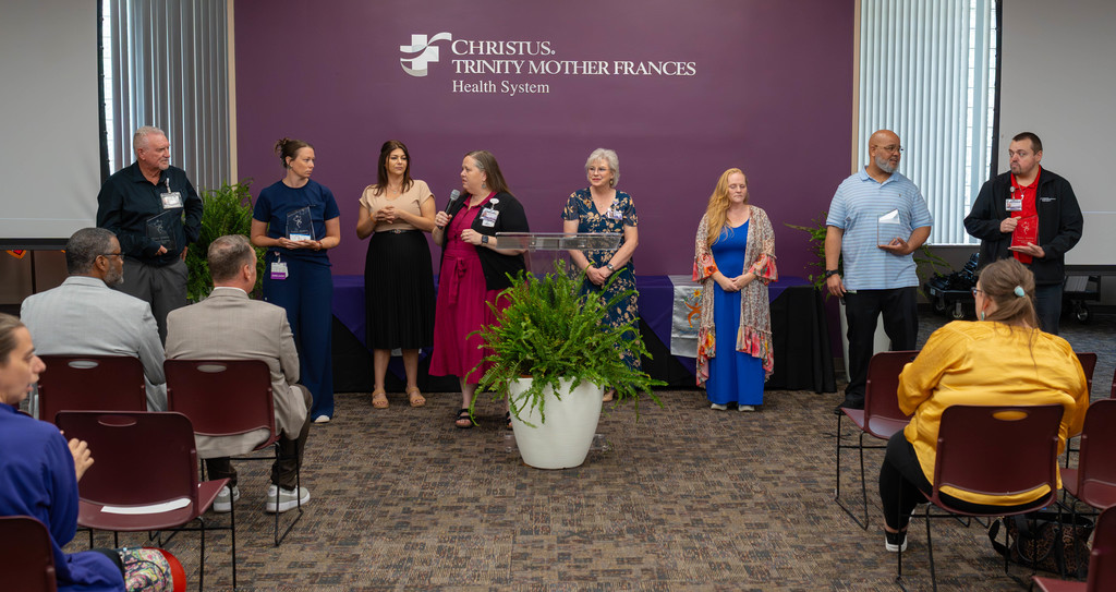 Line of people at CHRISTUS Trinity Mother Frances speaking to Project SEARCH graduates.