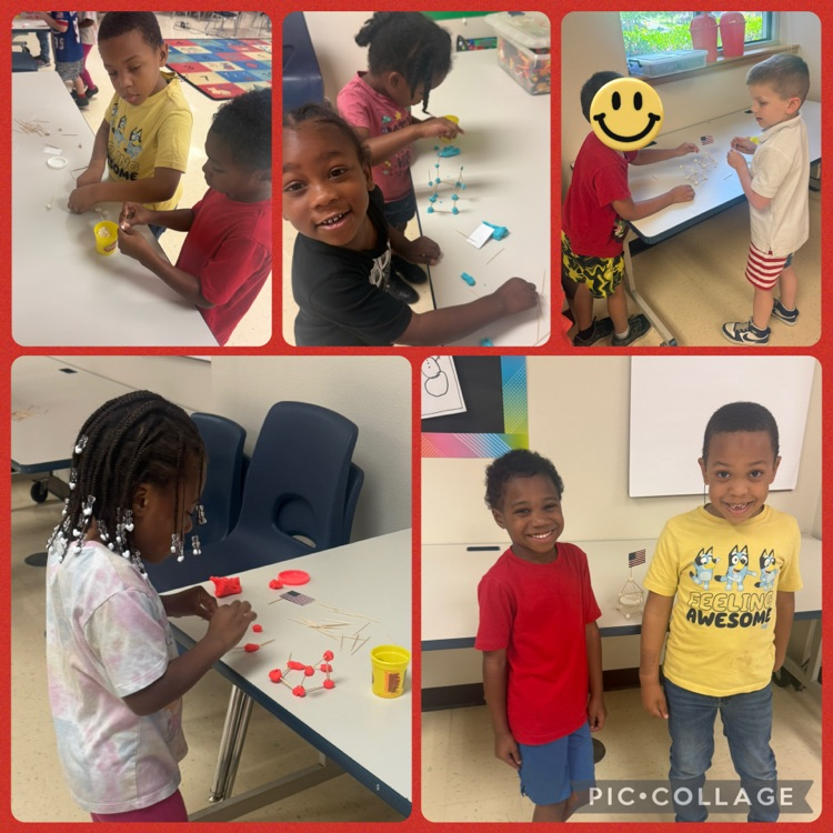 students working on STEM flag pole USA challenge